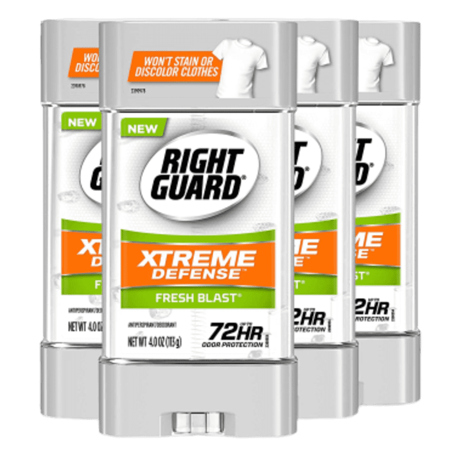 Right Guard Xtreme Defense Antiperspirant Gel 4-Pack for $17 Right Guard Xtreme Defense Antiperspirant Gel 4-Pack for $17