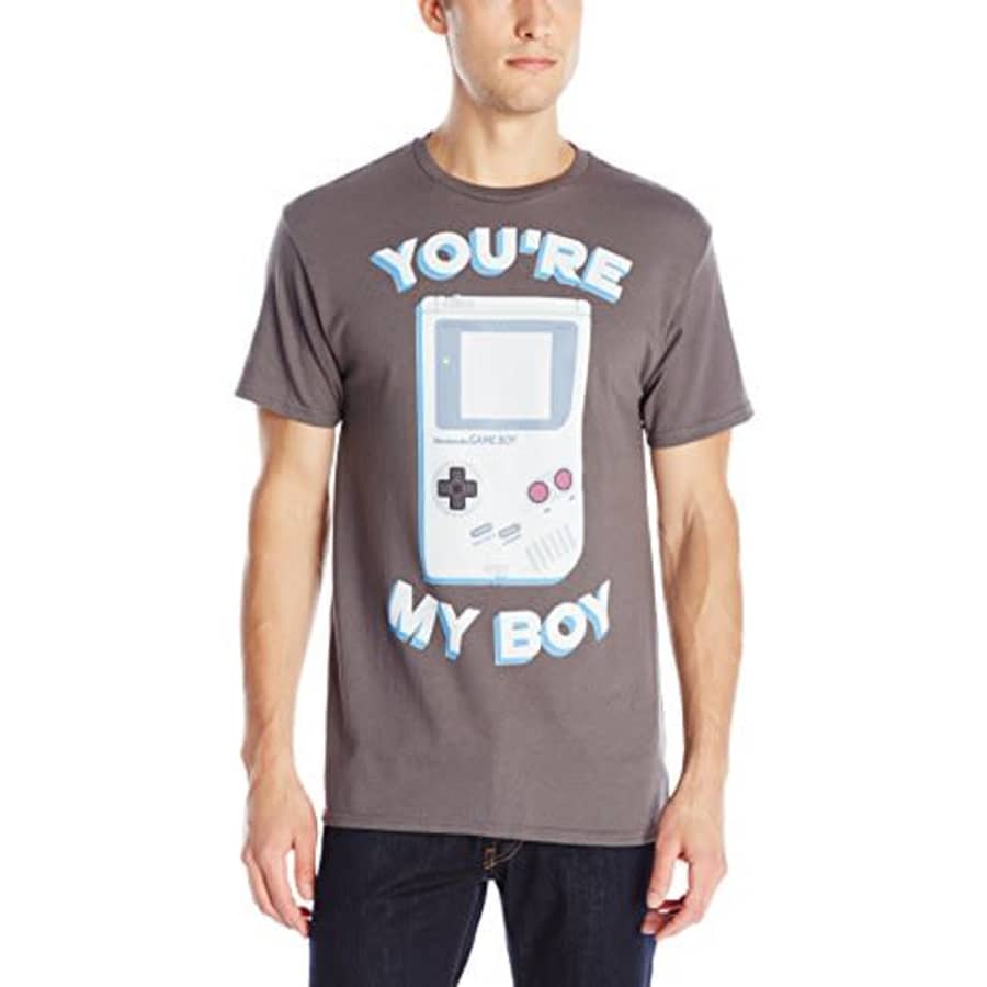 Nintendo Men's My Boy Gameboy Short Sleeve T-Shirt, Charcoal, 2X-Large for $18