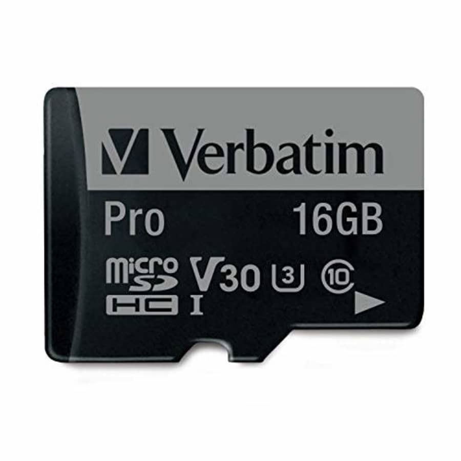 Verbatim 16GB Pro 600X microSDHC Memory Card with Adapter, UHS-I U3 Class 10 for $7