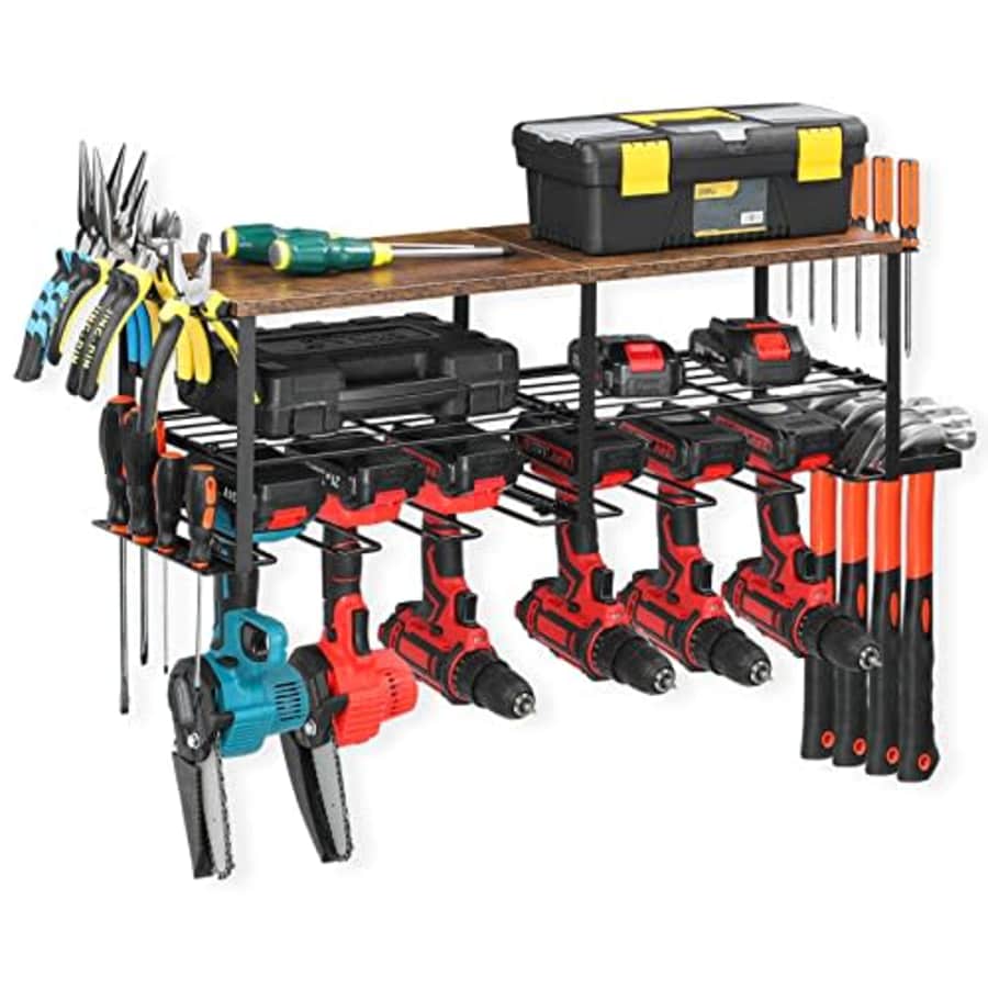 Heomu Power Tool Organizer Drill Holder Wall Mounted Garage Tool Shelf for Cordless Drill Utility Tool for $19 Heomu Power Tool Organizer Drill Holder Wall Mounted Garage Tool Shelf for Cordless Drill Utility Tool for $19