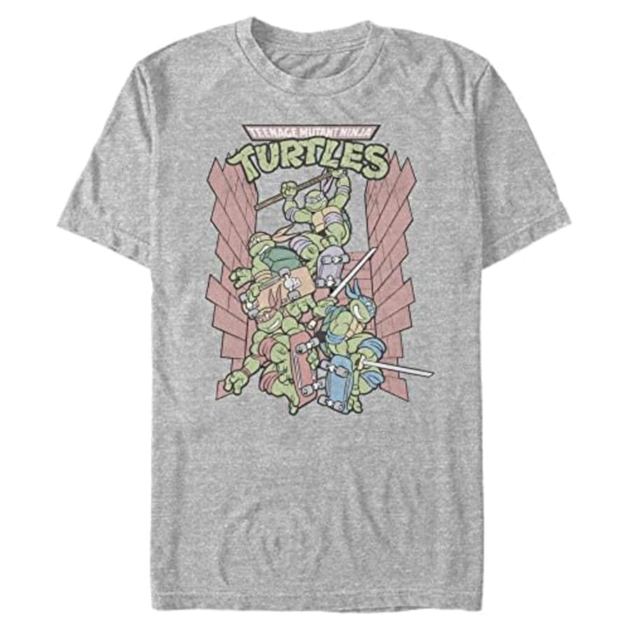 Nickelodeon Men's Big & Tall 90s TMNT T-Shirt, Athletic Heather, 4X-Large Tall for $23