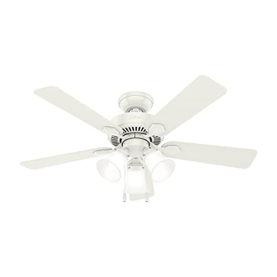 Hunter Fan Hunter Swanson Indoor Ceiling Fan with LED Lights and Pull Chain Control, 44", Fresh White for $80