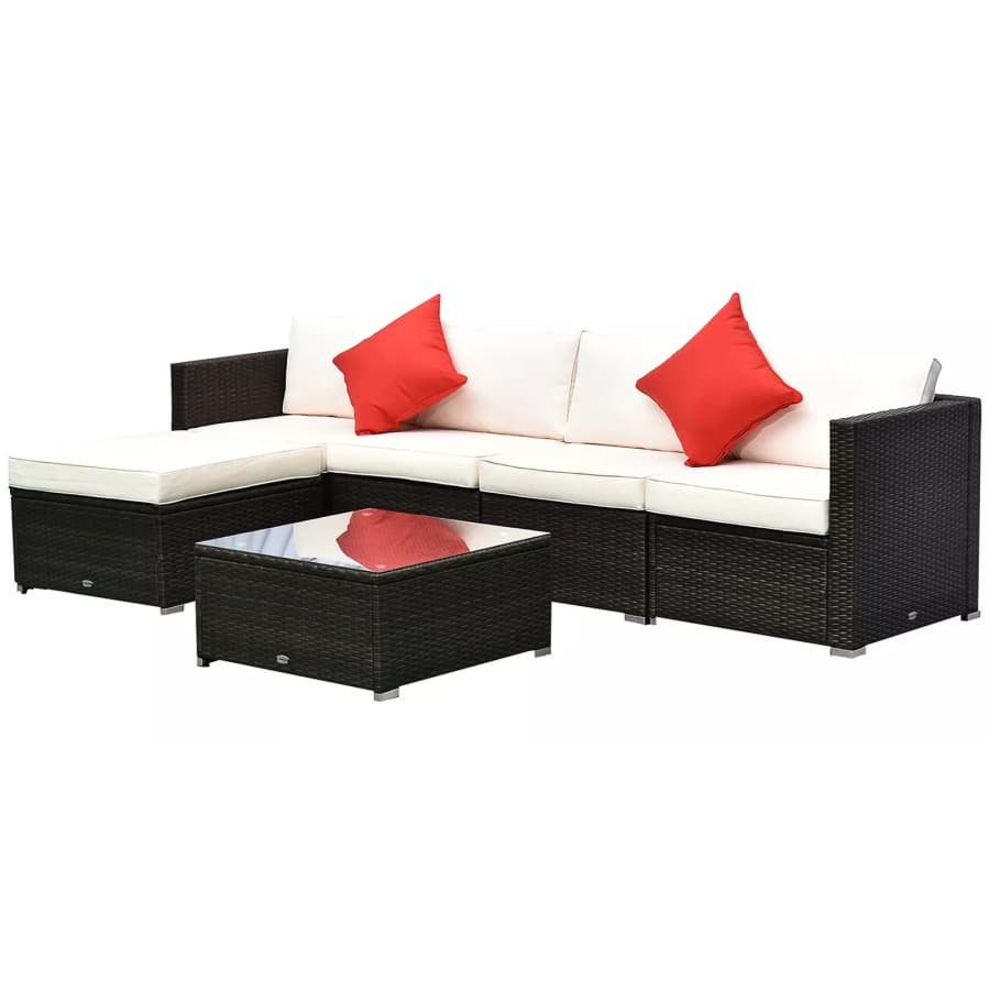 Outsunny 6-Piece Outdoor Rattan Sofa Set for $360 Outsunny 6-Piece Outdoor Rattan Sofa Set for $360