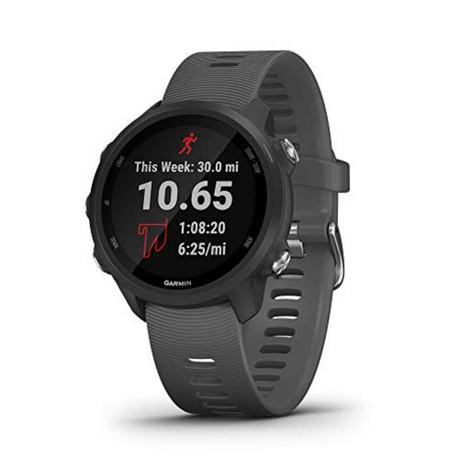 Garmin Forerunner 245, GPS Running Smartwatch with Advanced Dynamics, Slate Gray for $270 Garmin Forerunner 245, GPS Running Smartwatch with Advanced Dynamics, Slate Gray for $270