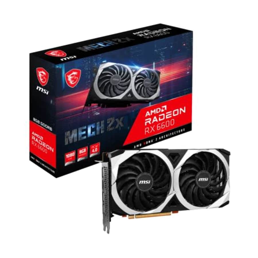 MSI Gaming AMD Radeon RX 6600 128-bit 8GB GDDR6 DP/HDMI Dual Torx Fans FreeSync DirectX 12 VR Ready for $325