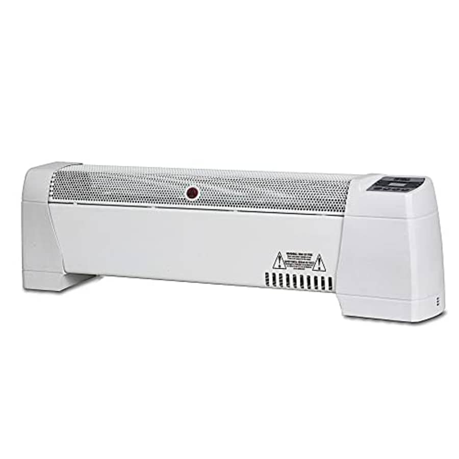 Optimus 30" Baseboard Convection Digital Display & Thermostat Heater, White for $64