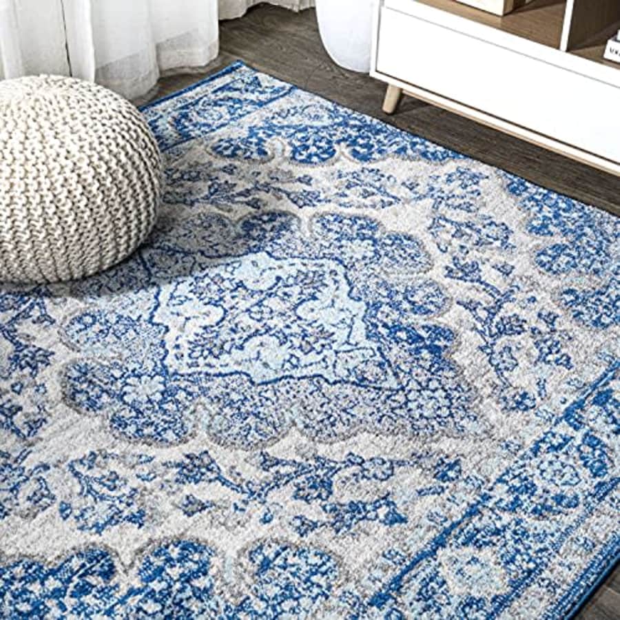 JONATHAN Y BMF106B-5SQ Bohemian Flair Boho Vintage Medallion Indoor Area-Rug Floral Easy-Cleaning for $62