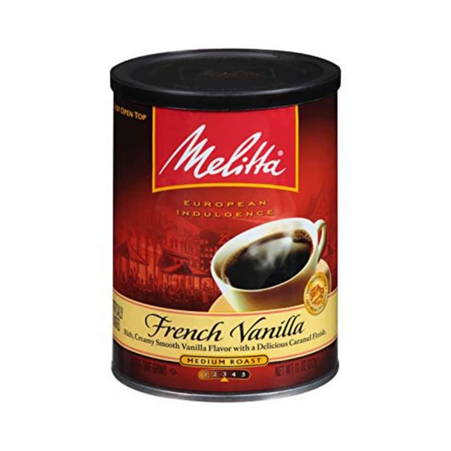 Melitta French Vanilla Flavored Coffee, Medium Roast, Extra Fine Grind, 11 Ounce Can for $22