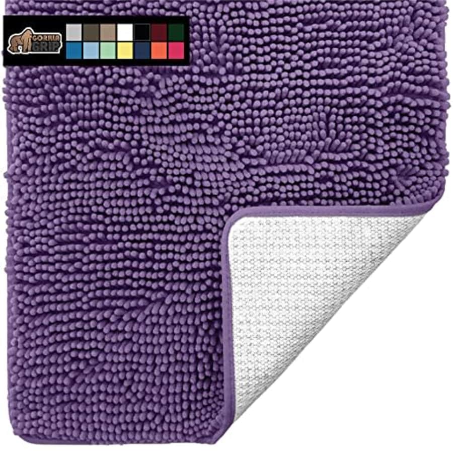 Gorilla Grip Soft Absorbent Bathroom Rugs, 70x24, Luxury Chenille Shaggy Bath Mat, Machine Washable for $22 Gorilla Grip Soft Absorbent Bathroom Rugs, 70x24, Luxury Chenille Shaggy Bath Mat, Machine Washable for $22