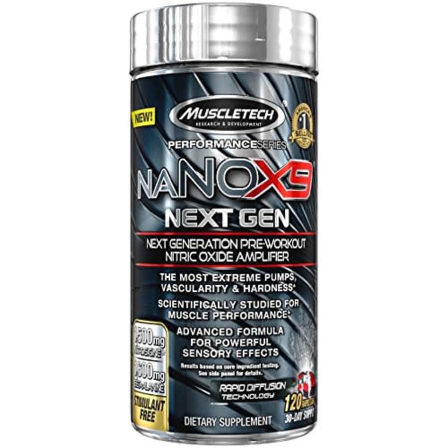 MuscleTech NaNOX9 Pre Workout Amplifier, Boosts Nitric Oxide for Extreme Muscle Pumps & Enhanced for $29