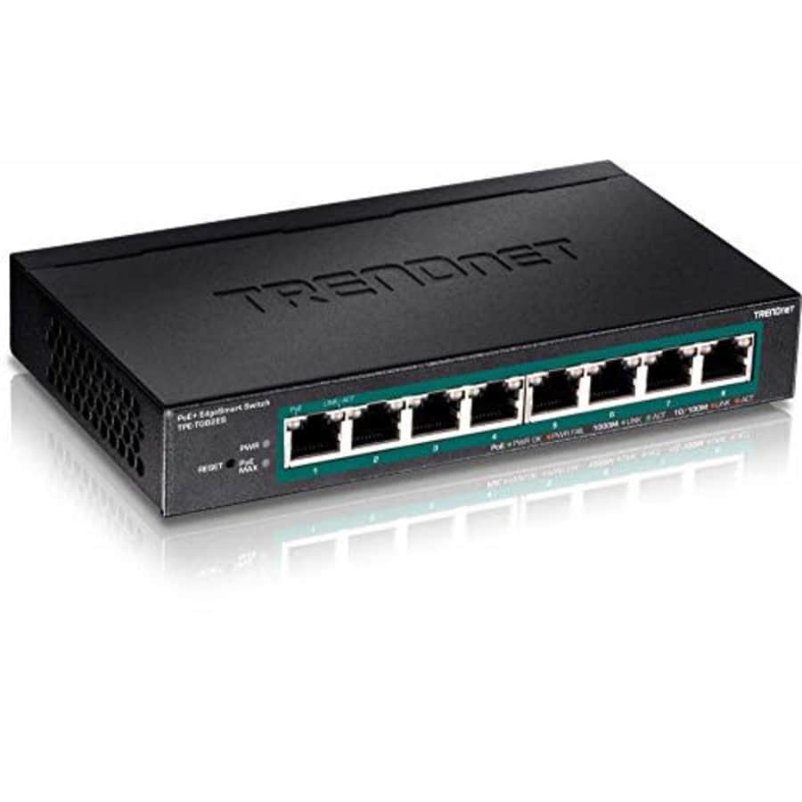 TRENDnet 8-Port Gigabit EdgeSmart PoE+ Switch, 8 x Gigabit PoE+ Ports, 64W PoE Power Budget, for $80