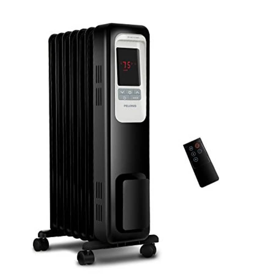 Pelonis Electric Radiator Heater, 1500W Portable Oil Filled Radiator Space Heater with Digital Thermostat, for $110