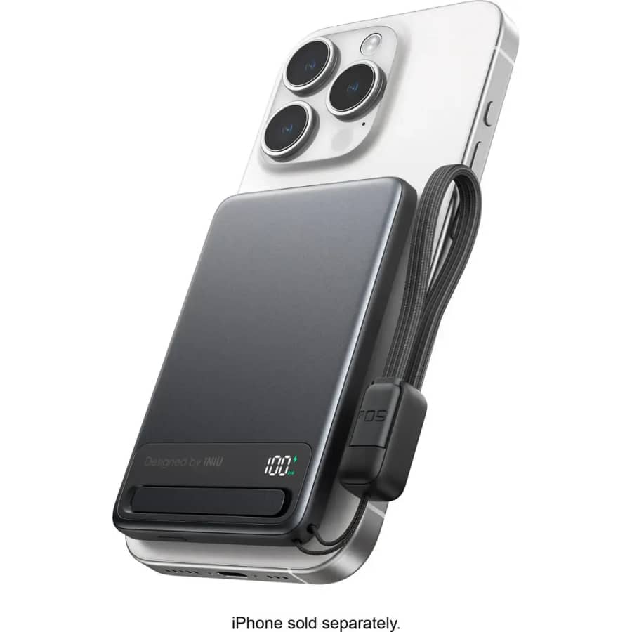 INIU MagPro Slim 5,000mAh 15W Qi2 Wireless Power Bank for $35