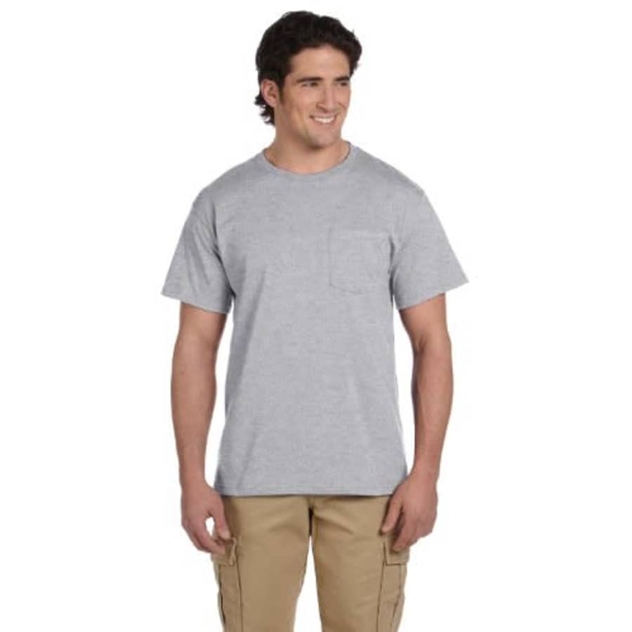 Jerzees Men's Dri-Power Short Sleeve T-Shirt (Pocket & No, Pocket-3 Pack-Oxford, Small for $20 Jerzees Men's Dri-Power Short Sleeve T-Shirt (Pocket & No, Pocket-3 Pack-Oxford, Small for $20