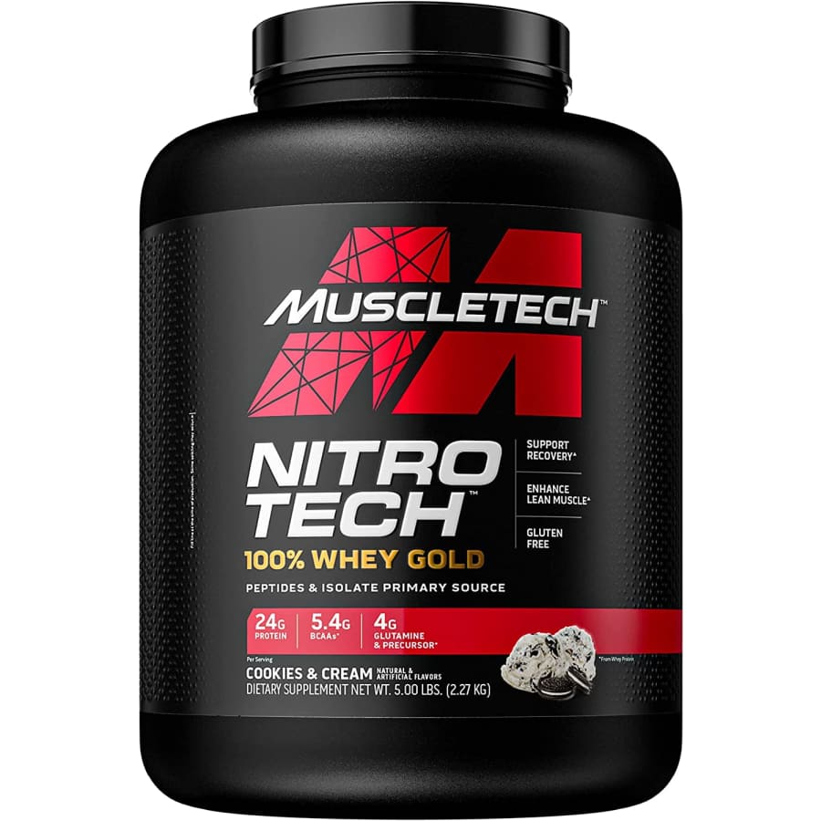 MuscleTech Nitro-Tech 5-lb. 100% Whey Gold Protein Powder for $36 via Sub & Save