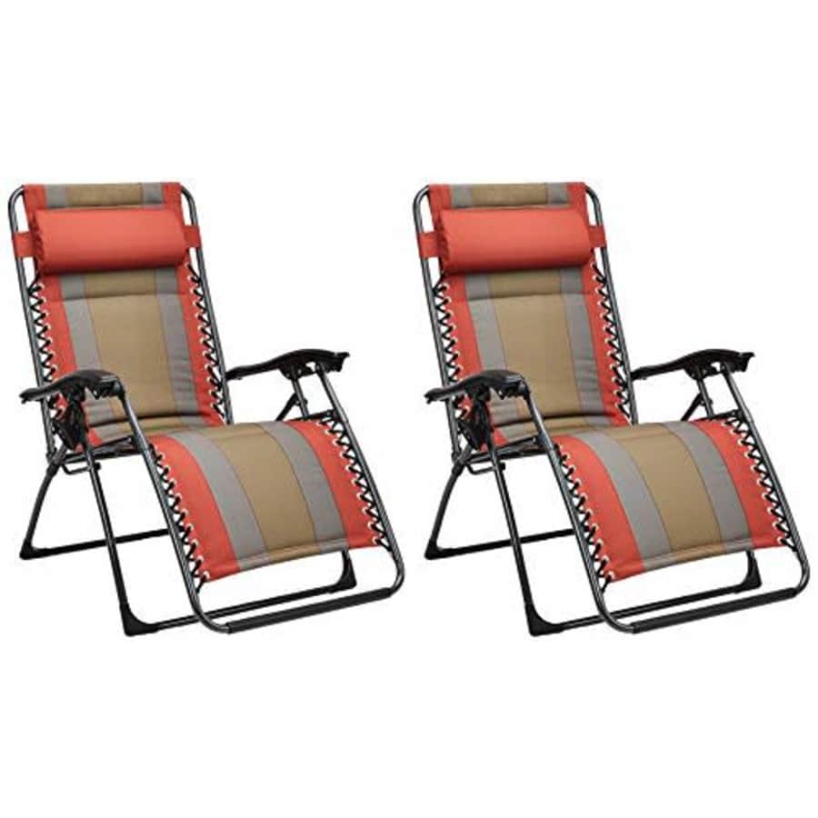 Amazon Basics Padded Zero Gravity Patio Chair - Red, 2-Pack for $180