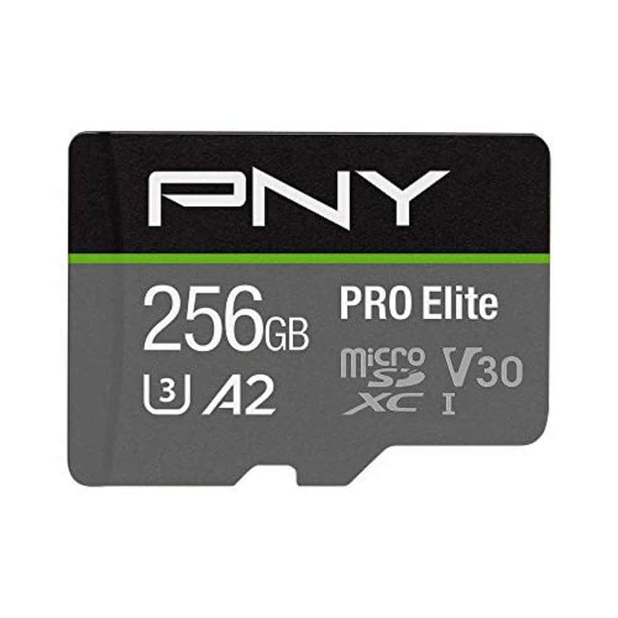 PNY 256GB PRO Elite Class 10 U3 V30 microSDXC Flash Memory Card - 100MB/s, Class 10, U3, V30, A2, for $18