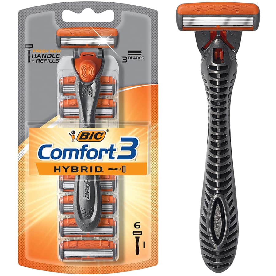 Bic Comfort 3 Hybrid Men's 3-Blade Disposable Razor with 6 Cartridges for $6 Bic Comfort 3 Hybrid Men's 3-Blade Disposable Razor with 6 Cartridges for $6