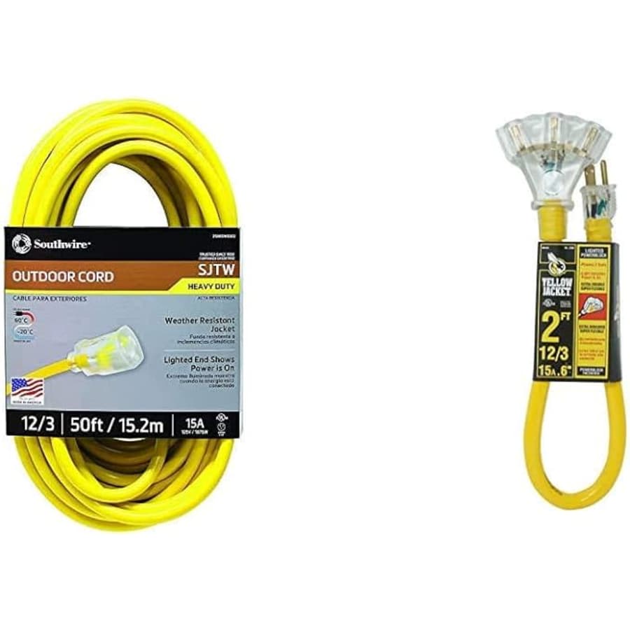 Southwire 50-Foot SJTW 12/3 3-Prong Outdoor Extension Cord for $37 Southwire 50-Foot SJTW 12/3 3-Prong Outdoor Extension Cord for $37