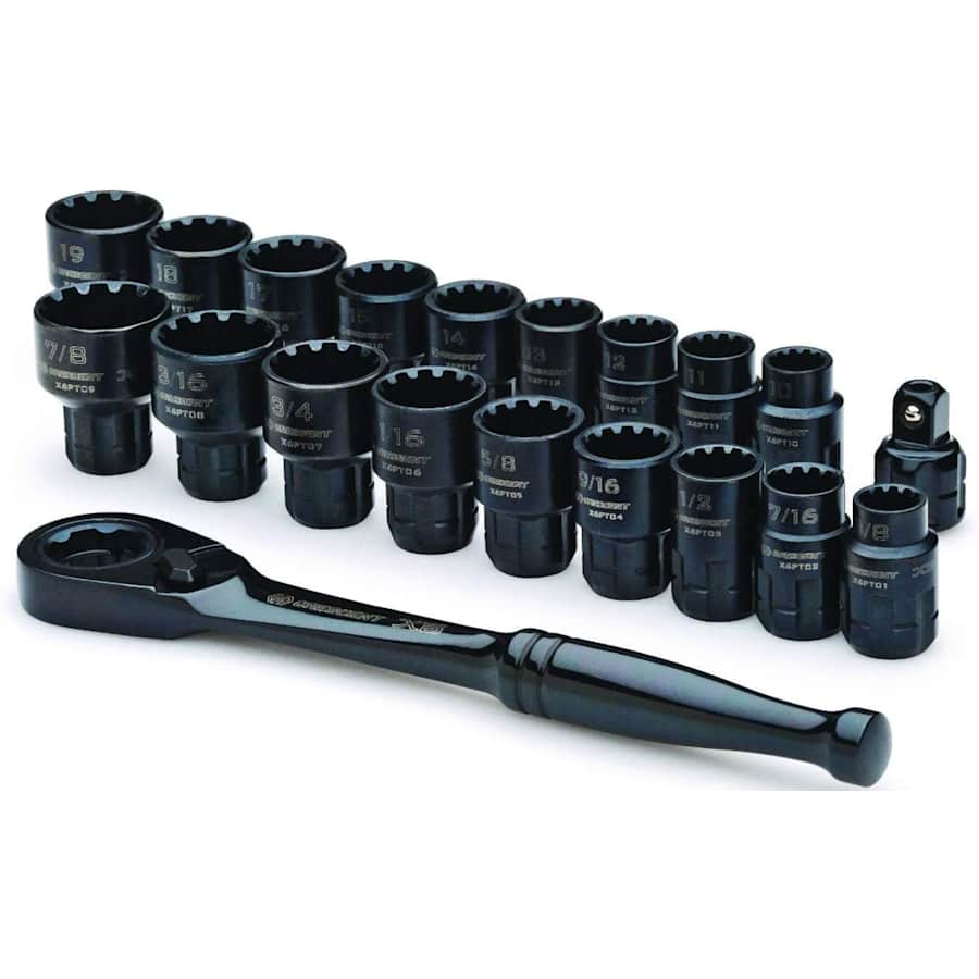 Crescent Tools 20-Piece X6 Pass-Thru Ratchet and Socket Set for $28