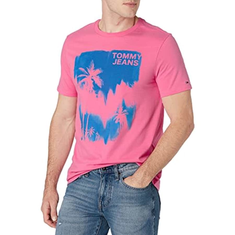 Tommy Hilfiger Men's Tommy Jeans Graphic T Shirt, Pink Carnation, XS for $24 Tommy Hilfiger Men's Tommy Jeans Graphic T Shirt, Pink Carnation, XS for $24