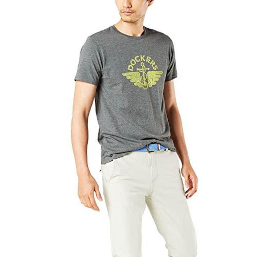 Dockers Men's Short Sleeve Crewneck T-Shirt, Gray Heather Sulphur Logo (Alpha), X-Large for $14 Dockers Men's Short Sleeve Crewneck T-Shirt, Gray Heather Sulphur Logo (Alpha), X-Large for $14