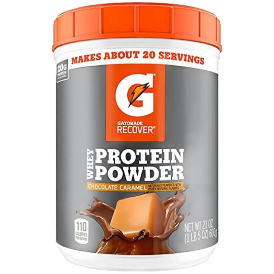 Gatorade Whey Protein Powder, Chocolate Caramel, 21 Ounce (20 servings per canister, 20 grams of for $21