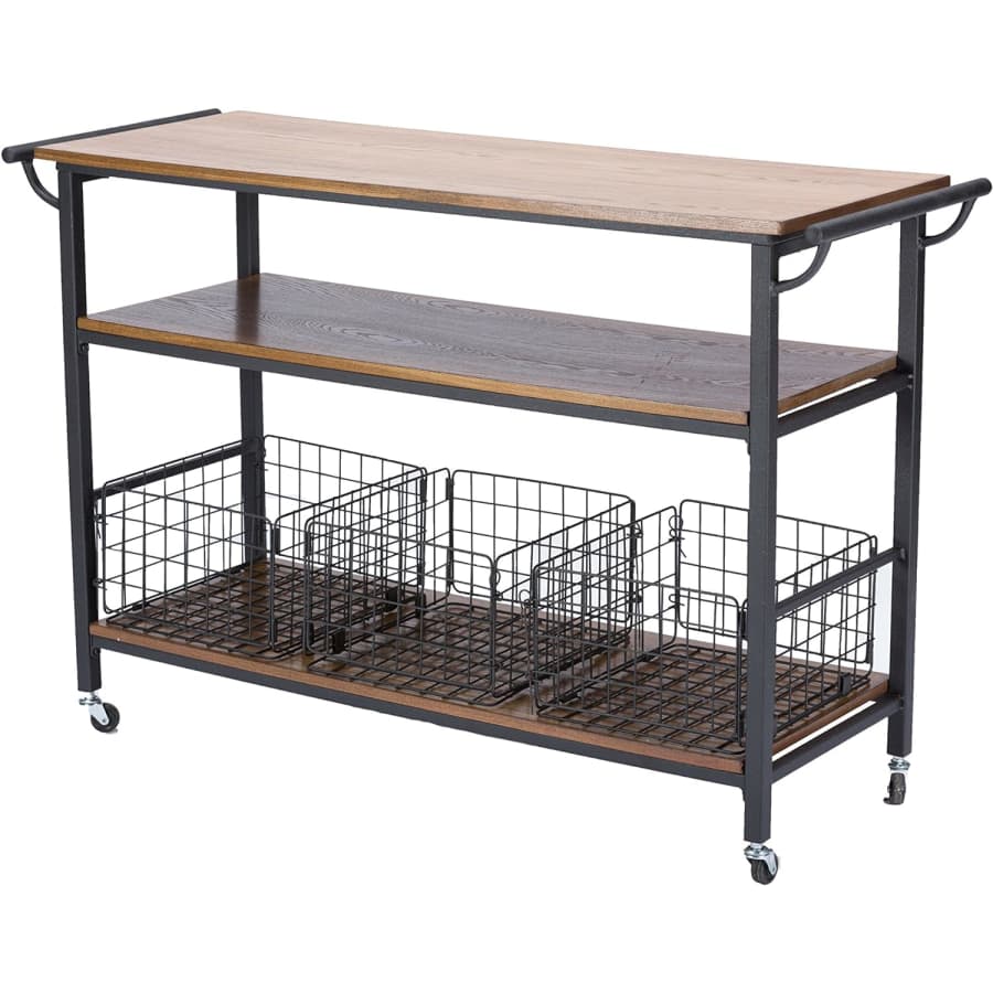 Baxton Studio Lancashire Wood and Metal Kitchen Cart for $278