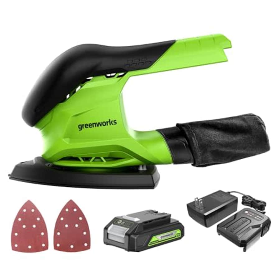 Greenworks 24V Finishing Sander 11,000 OPM Cordless with 2Ah Battery and Charger for $60