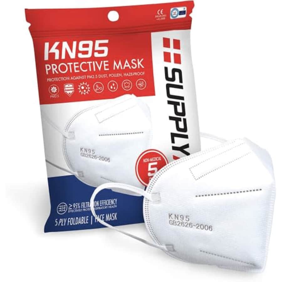 SupplyAID KN95 Face Mask 5-Pack for $5