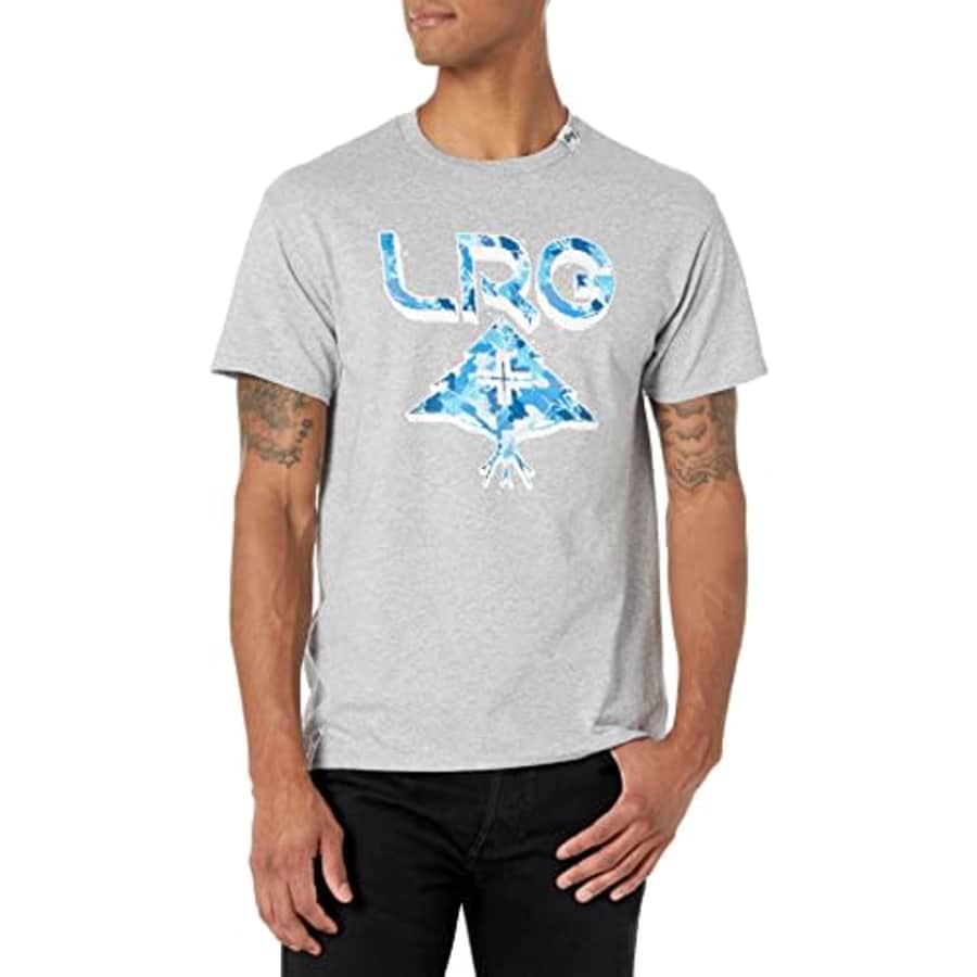 LRG Lifted Research Group Men's Collection T-Shirt, Camo Tribe Grey Heather, 3X for $12