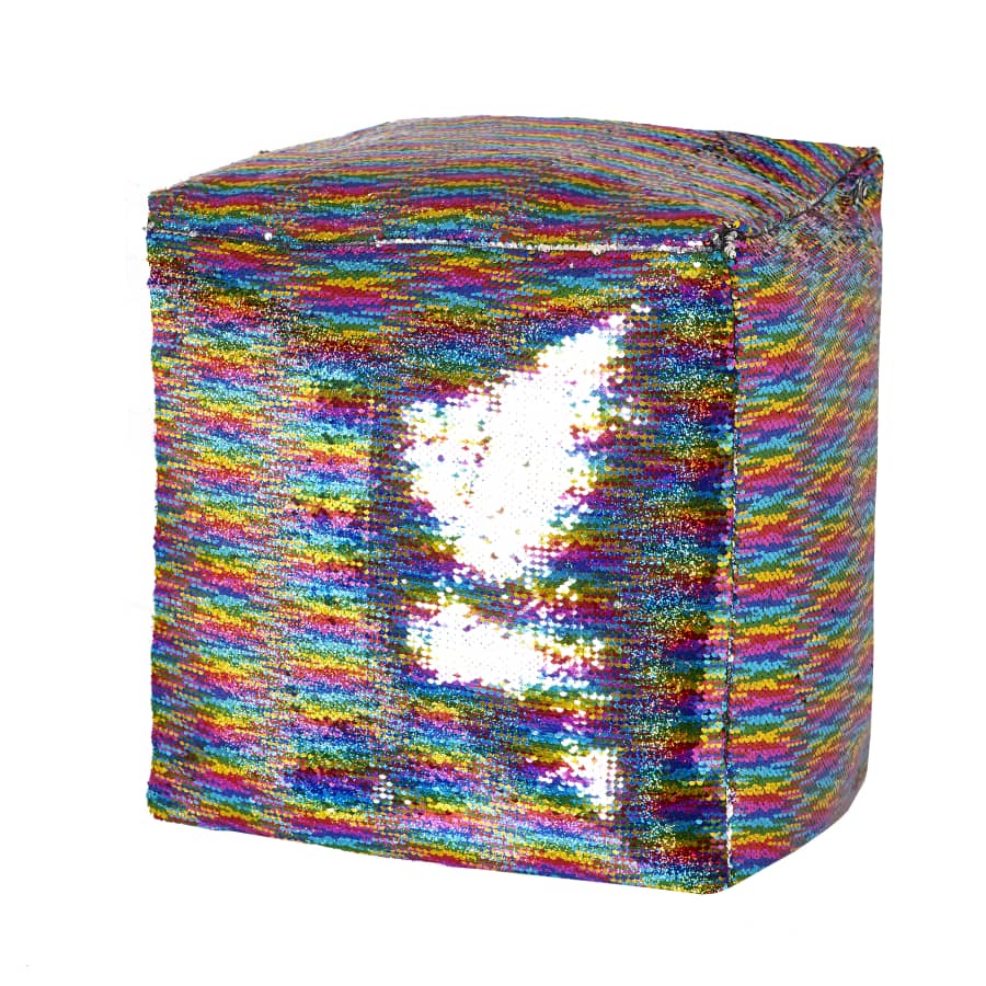 Mainstays Reversible Sequin Pouf for $15 Mainstays Reversible Sequin Pouf for $15