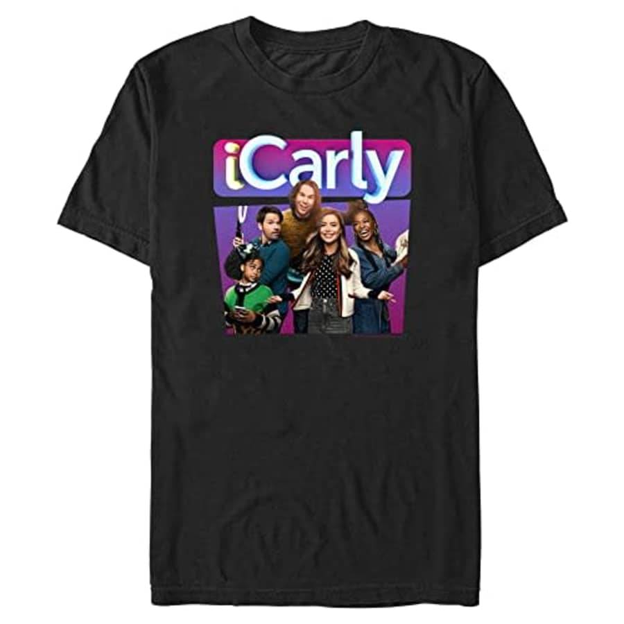 Nickelodeon Men's Big & Tall iCarly Group T-Shirt, Black, Large Tall for $21