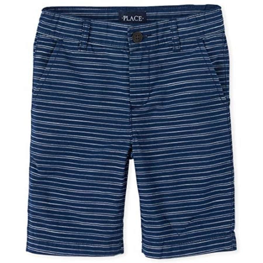 The Children's Place Boys' Striped Chino Shorts, Milky Way, 16 for $7