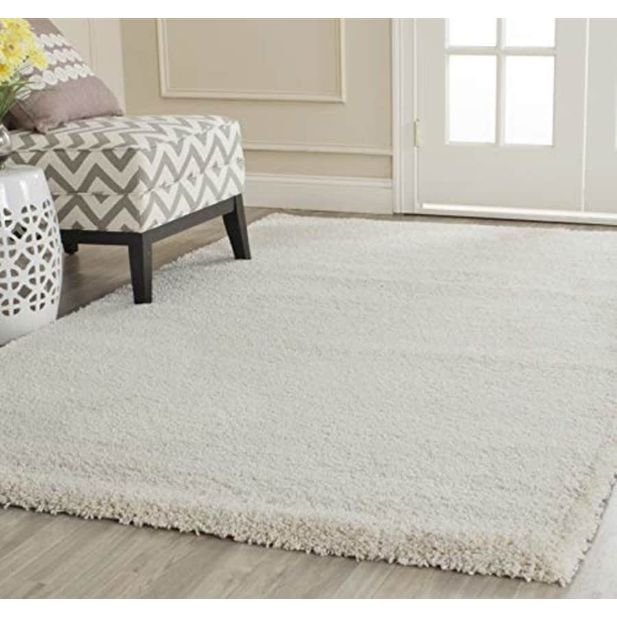 Safavieh Milan Shag Collection SG180-1212 2-inch Thick Area Rug, 3' Square, Ivory for $50
