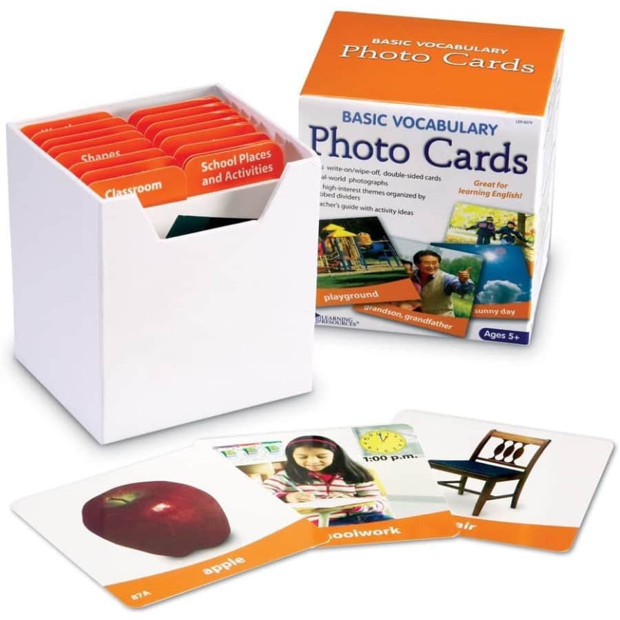 Learning Resources 156-Count Basic Vocabulary Photo Cards for $31