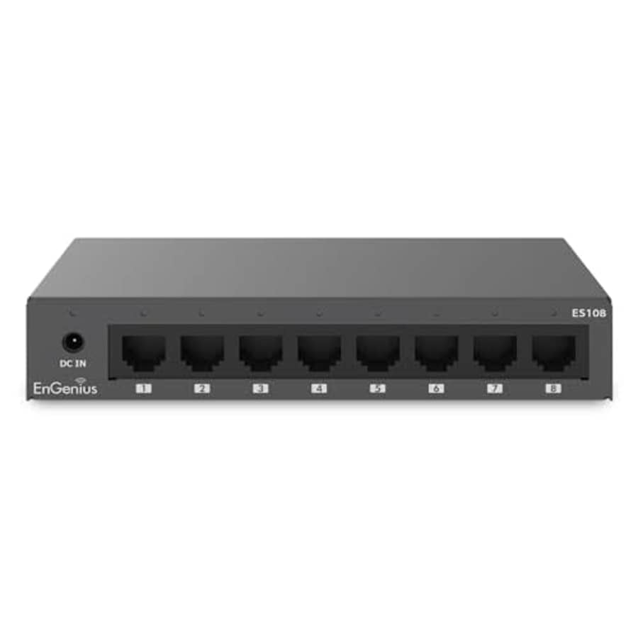 EnGenius 8-Port Gigabit Unmanaged Switch (ES108) | 5X GE ports high-speed connections | Plug and for $16