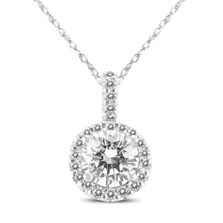 Szul 1-TCW Halo Diamond Pendant in 14K White Gold for $748 Szul 1-TCW Halo Diamond Pendant in 14K White Gold for $748