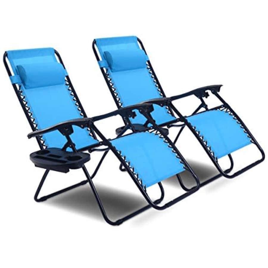 Goplus Zero Gravity Chair Set 2 Pack Adjustable Folding Lounge Recliners for Patio Outdoor Yard for $120
