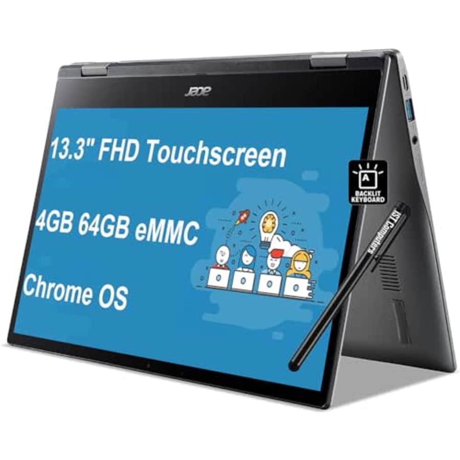 Acer Chromebook Spin 513 2-in-1 Laptop (13.3" FHD Touchscreen, 8-Core CPU, 4GB RAM, 64GB eMMC), for $243