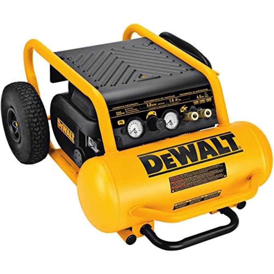 Dewalt D55146 1.6 Hp Continuous 200 Psi, 4.5 Gallon Compressor, 17" x 33.75" x 24.5" for $399 Dewalt D55146 1.6 Hp Continuous 200 Psi, 4.5 Gallon Compressor, 17" x 33.75" x 24.5" for $399