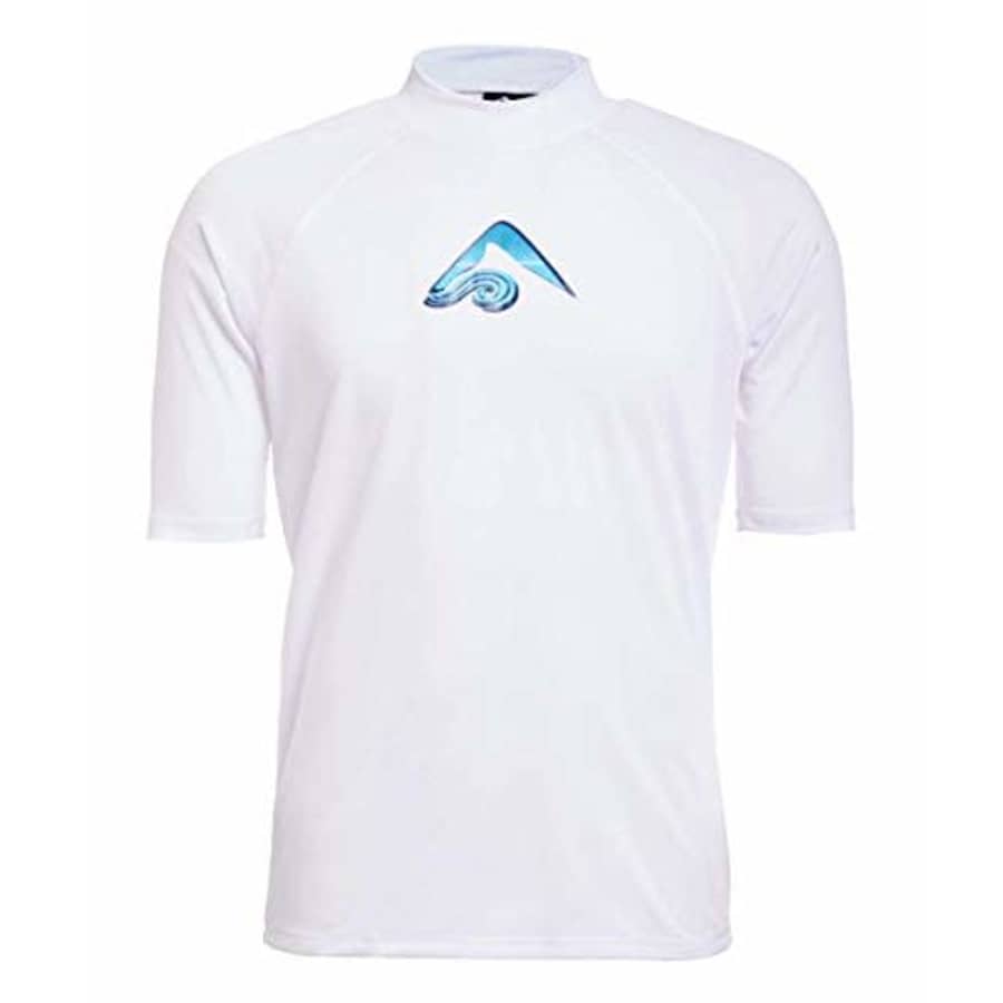 Kanu Surf Men's Mercury UPF 50+ Short Sleeve Sun Protective Rashguard Swim Shirt, Apollo White, for $23