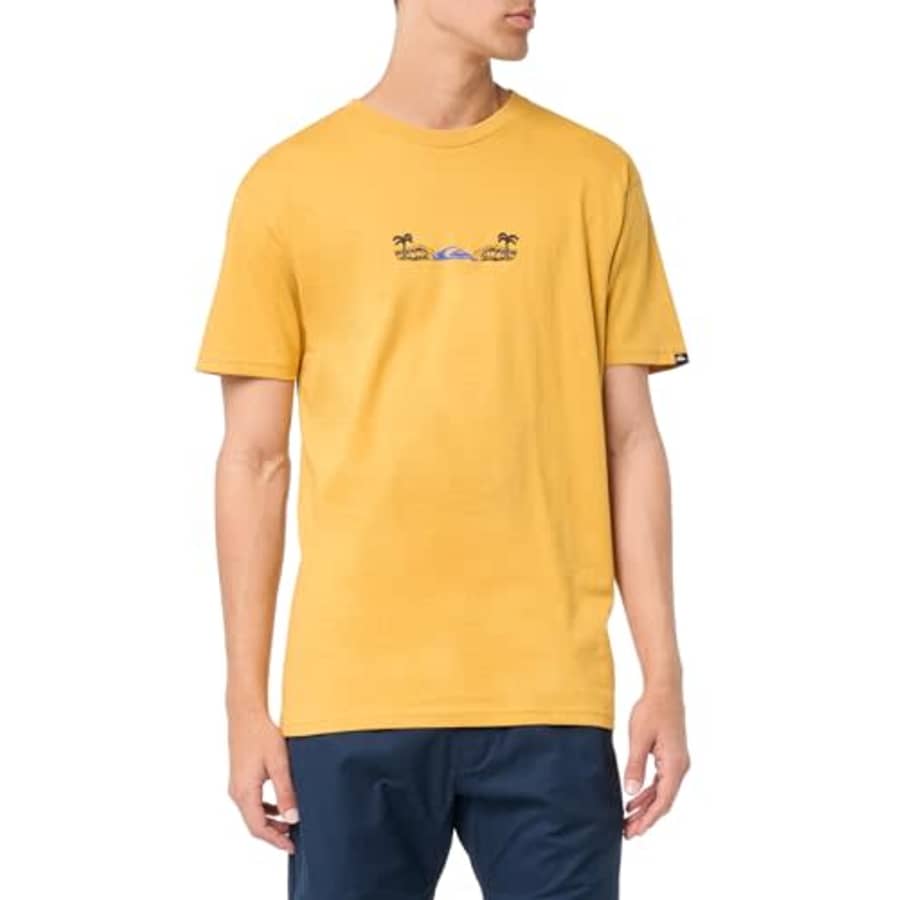 Quiksilver Men's Surf Core Short Sleeve Tee Shirt, Mustard 241 for $30