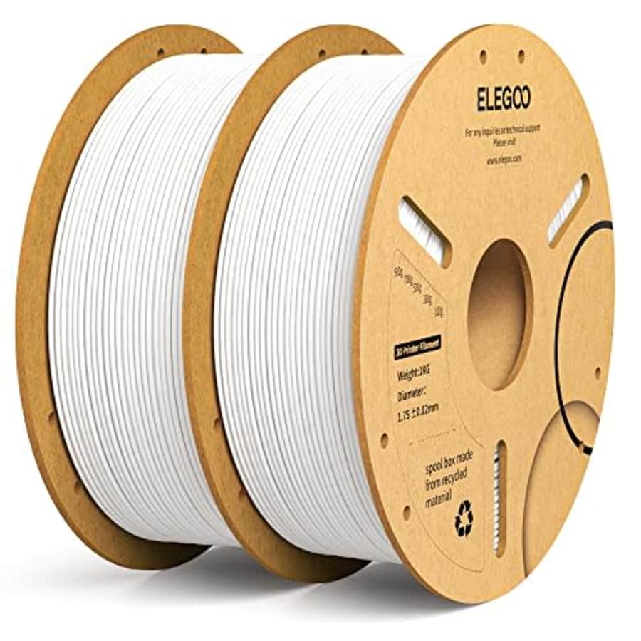 ELEGOO PLA+ Filament 1.75mm White 2KG, PLA Plus Tougher and Stronger 3D Printer Filament Pro for $27