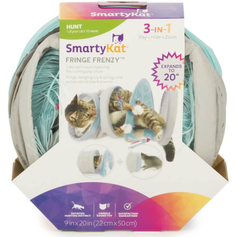 SmartyKat Fringe Frenzy Cat Activity Tunnel for $16