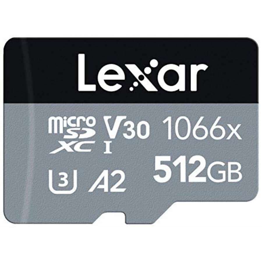 Lexar Professional 1066x 512GB microSDXC UHS-I Card w/SD Adapter Silver Series (LMS1066512G-BNANU) for $39