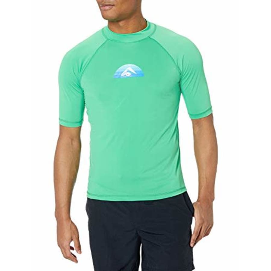 Kanu Surf Men's Mercury UPF 50+ Short Sleeve Sun Protective Rashguard Swim Shirt, Bermuda Green, for $15