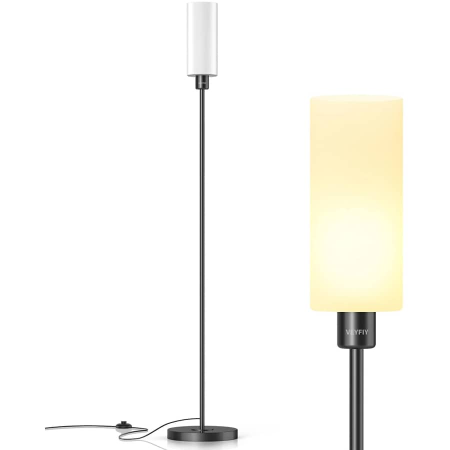 Veyfiy 68" Floor Lamp with Glass Lampshade for $40