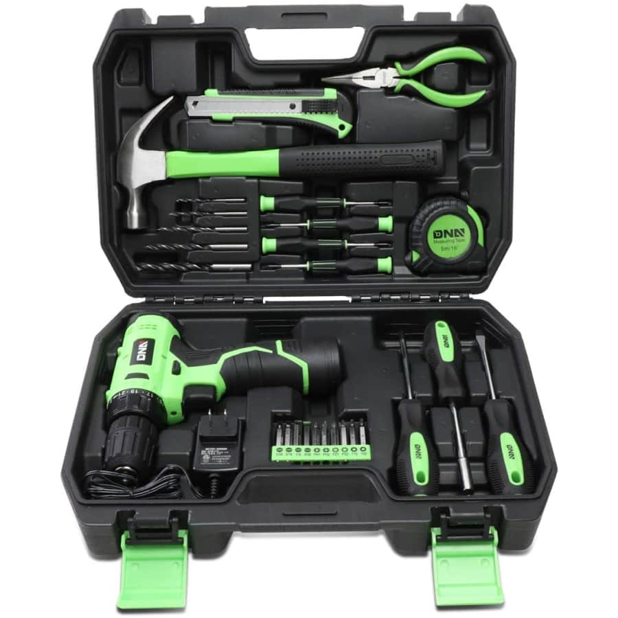 DNA Motoring 27-Piece Cordless Drill & Home Repair Kit for $56