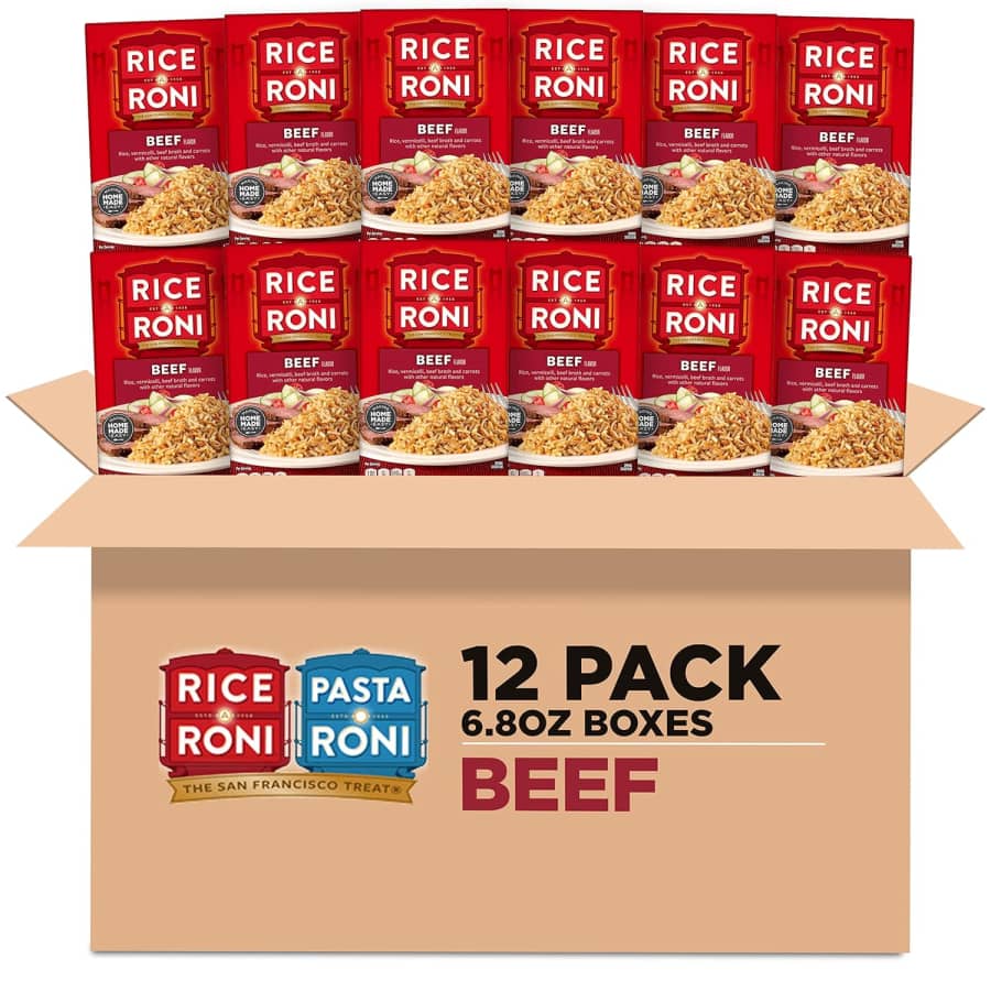 Rice A Roni Beef 6.8-oz. Box 12-Pack for $9.60 via Sub & Save Rice A Roni Beef 6.8-oz. Box 12-Pack for $9.60 via Sub & Save